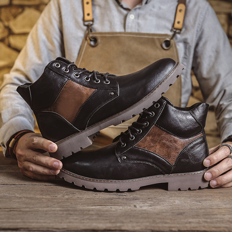 Men's Retro British Style Leather Boots