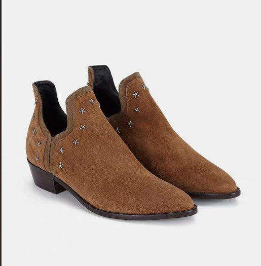 Women's Ankle Boots With Metal Decoration