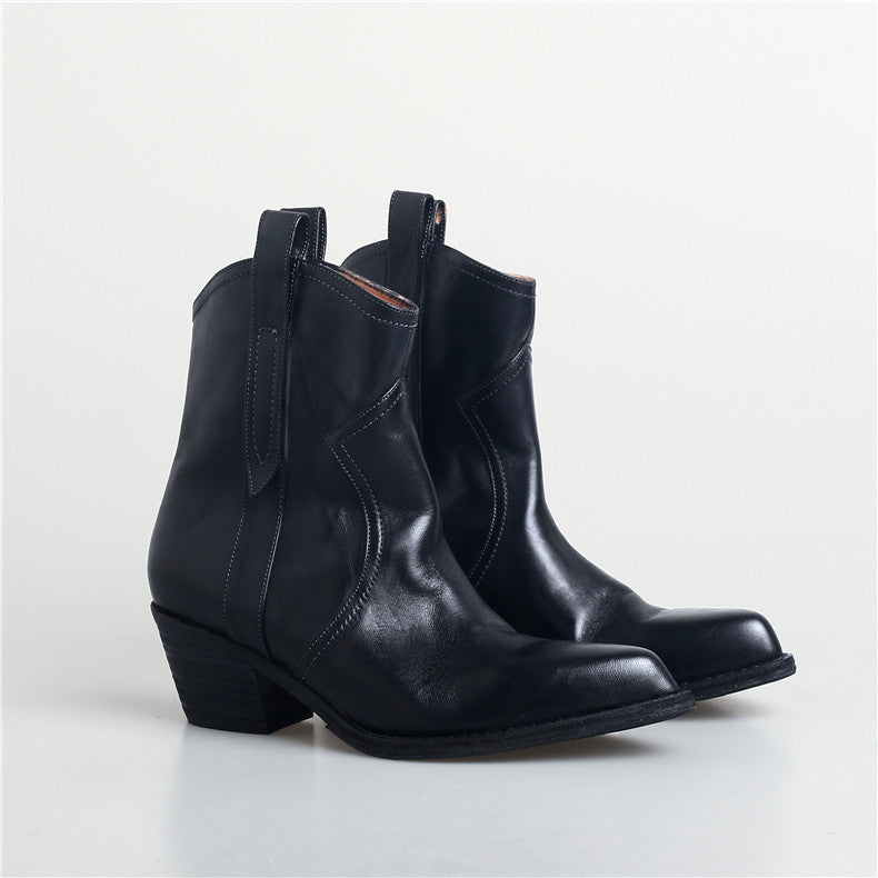Women's Pointed-Toe Mid Heel Rider Side Zip Boots