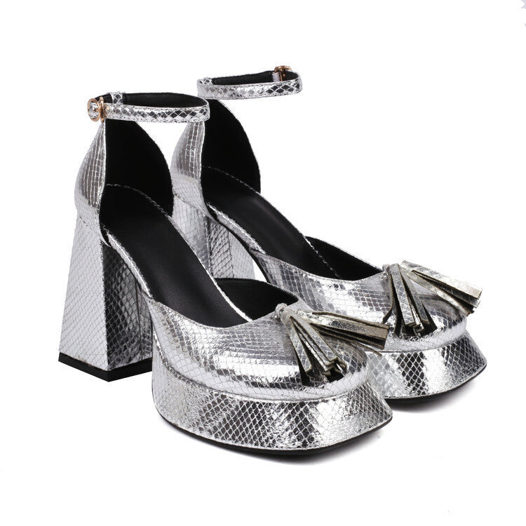 Women's European And American Style Tassel High Heels