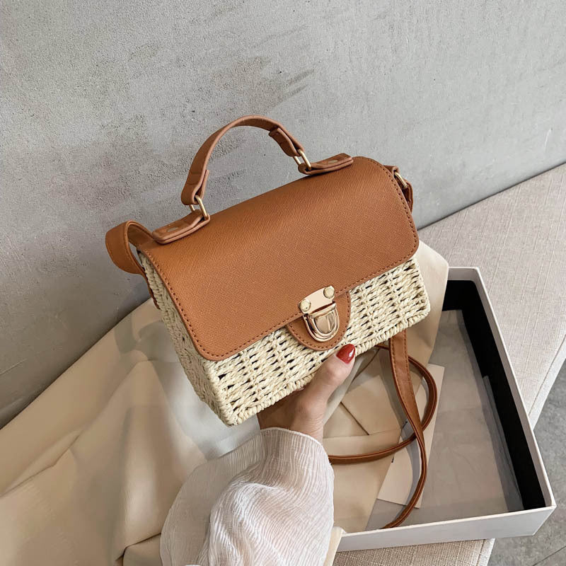 Women's Korean Style Woven Square Shoulder Bag