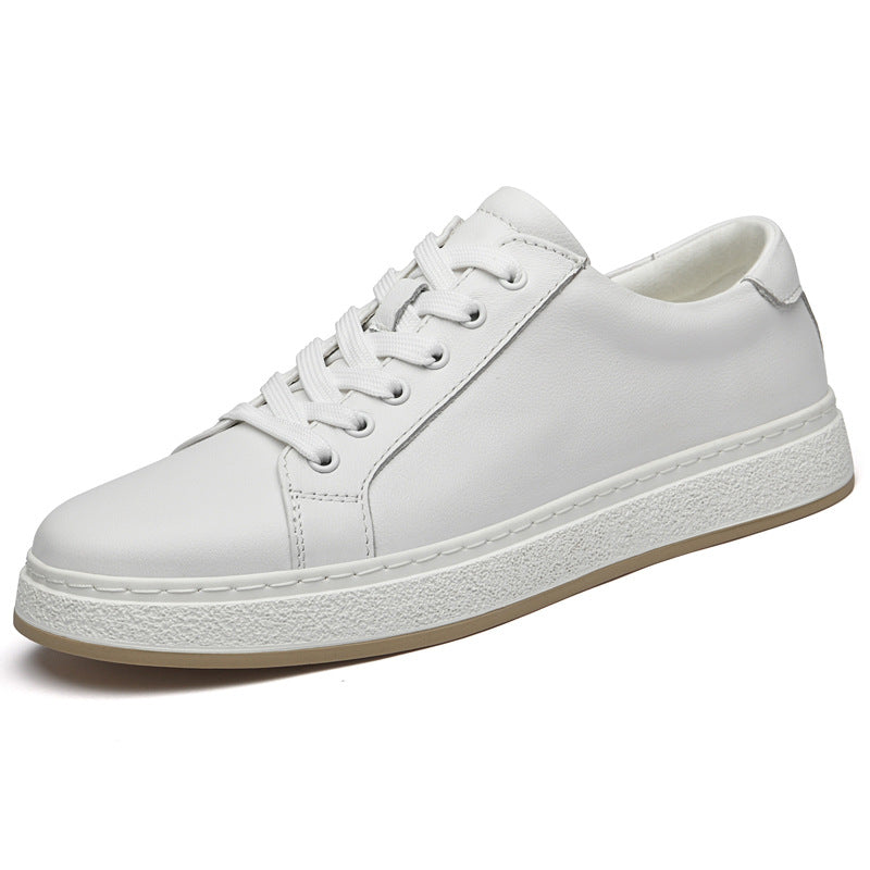 Men's Business Genuine Leather Lace-up Platform Sneakers