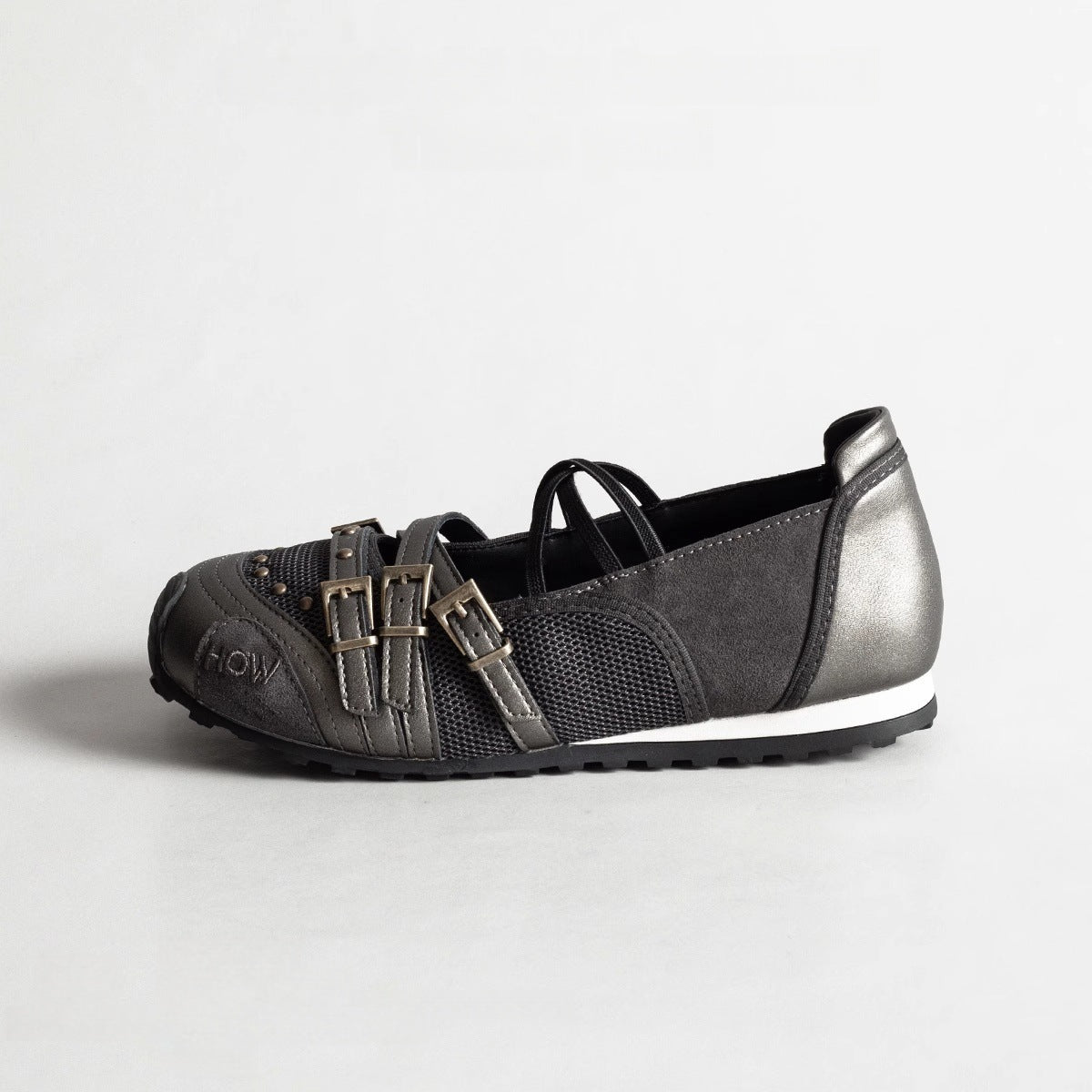 Women's Niche Retro Belt Buckle Sports Mary Jane Flats