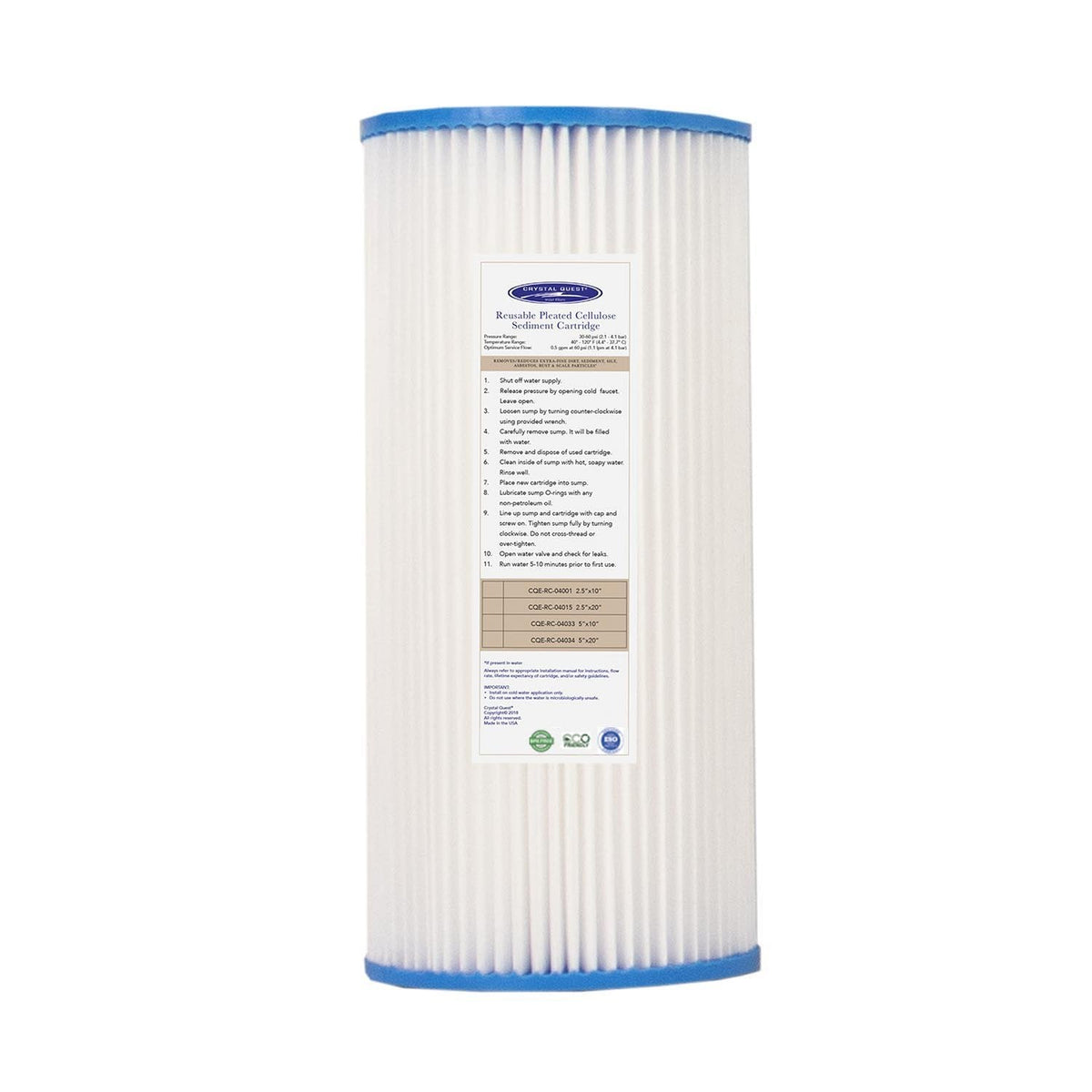 Pleated Cellulose Sediment Cartridge
