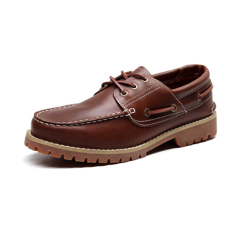 Men's First Layer Cowhide Low Top Classic British Heels