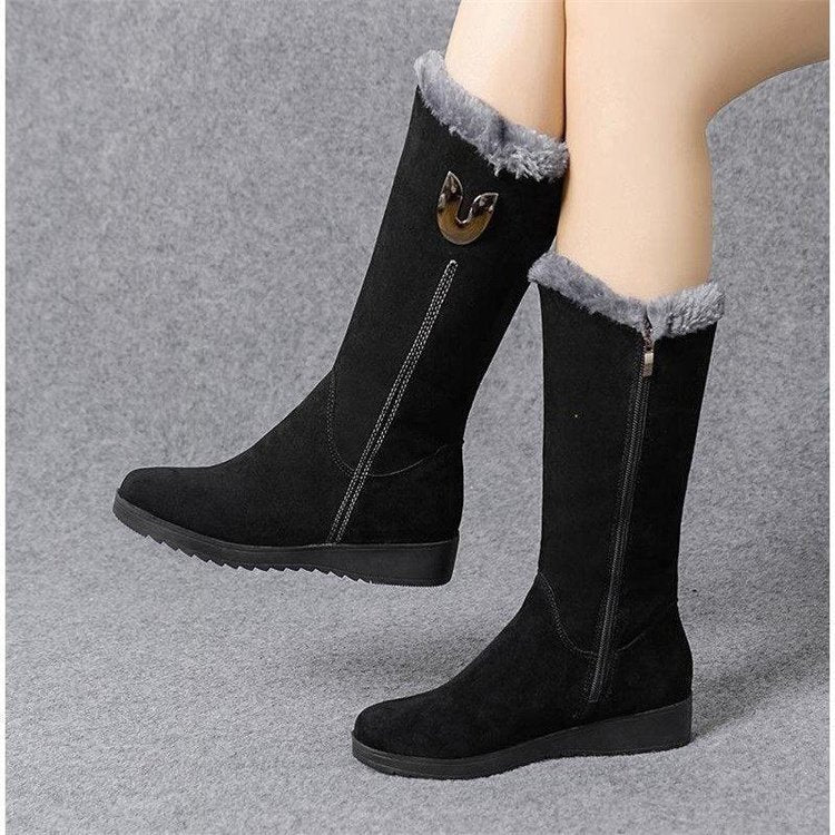 Velvet Thickened Mid-Tube Martin Boots