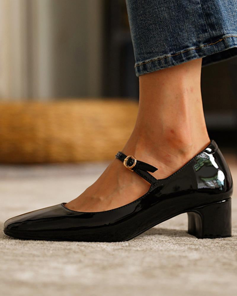 Women's Square-Toe Mary Jane Shoes