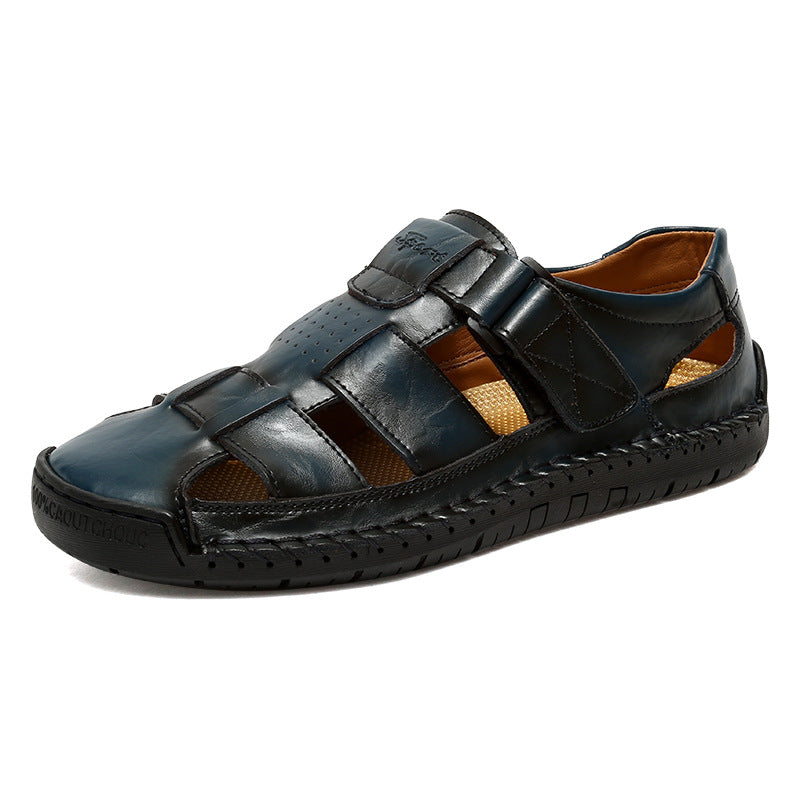 Men's Handmade Stitching Leather Casual Beach Sandals