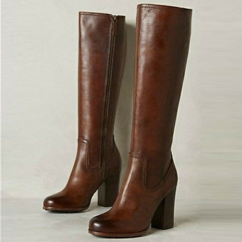 Women's Plus-size Side Zipper Boots
