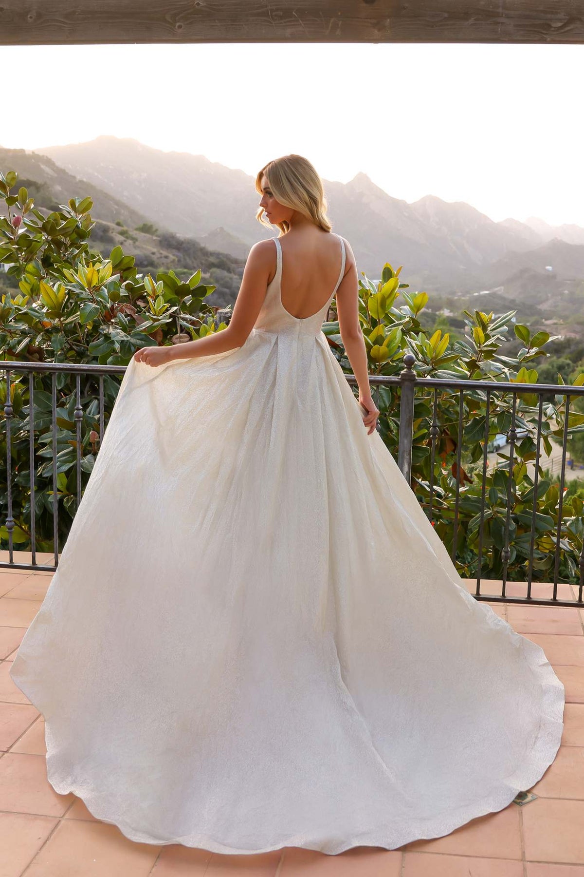 Nox Anabel JE1003 Long Sleeveless Glitter A-line Ball Gown