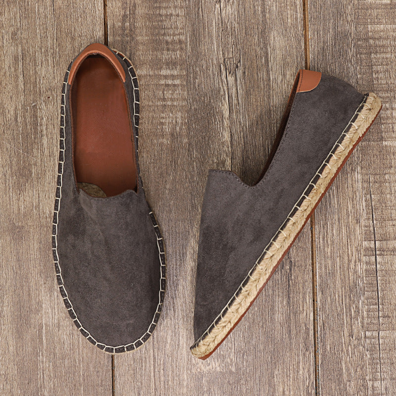 Men's Straw Woven Hemp Rope Fisherman Slip-On Flats