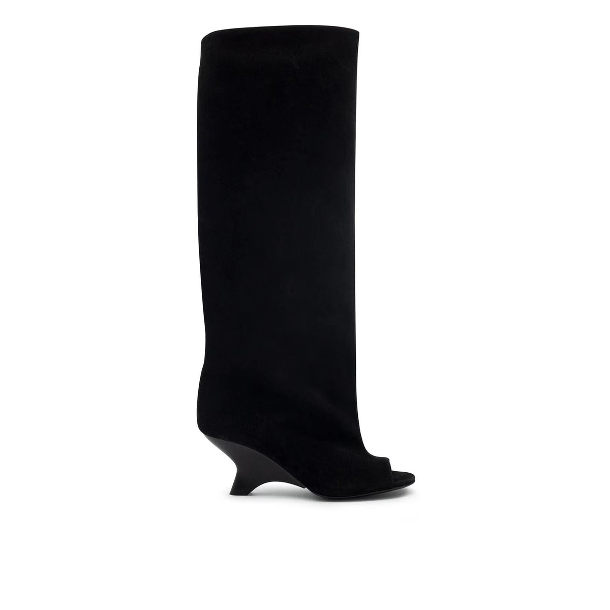 Women's Peep Toe Wedge Suede Boots