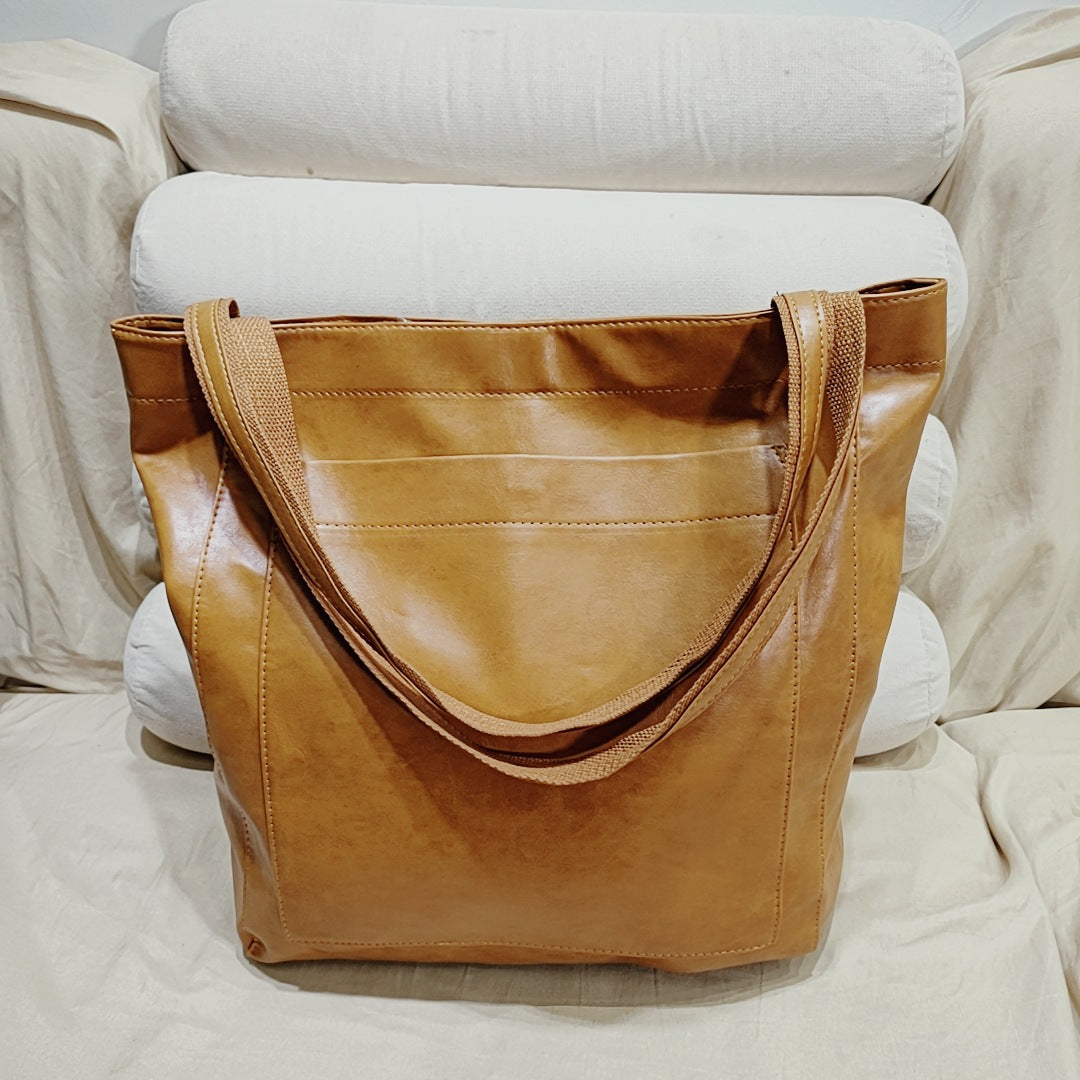Women's Soft Leather Portable Shoulder Vintage Travel Bag