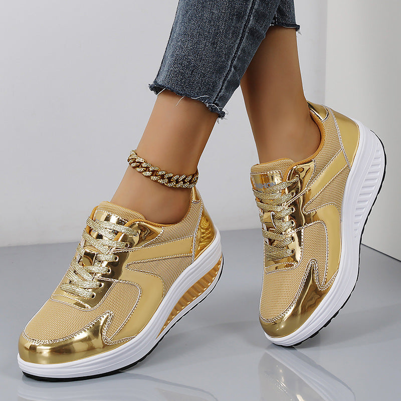 Women's Thick Bottom Mesh Elevator Sneakers