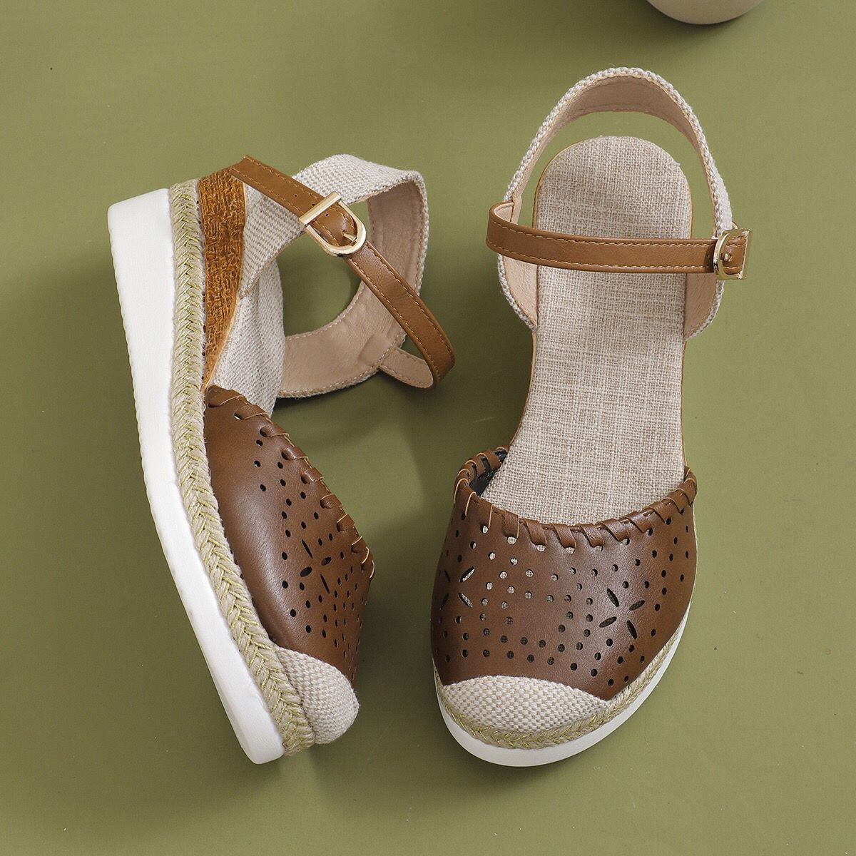 Women's Hemp Rope Platform Wedge Shoes