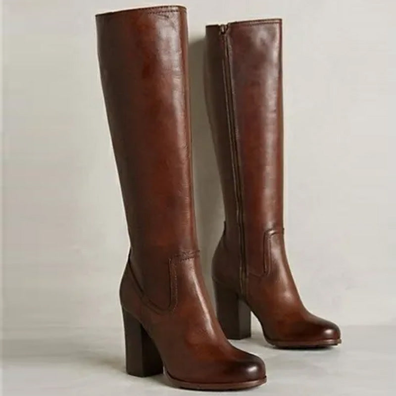 Women's Plus-size Side Zipper Boots