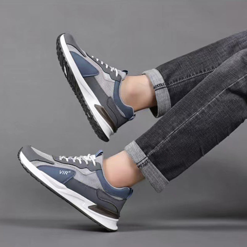 Men's Color Block Mesh Lace-Up Sneakers