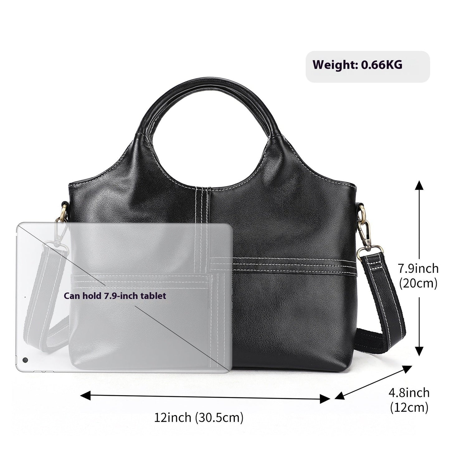Women's First Layer Cowhide Travel Bag