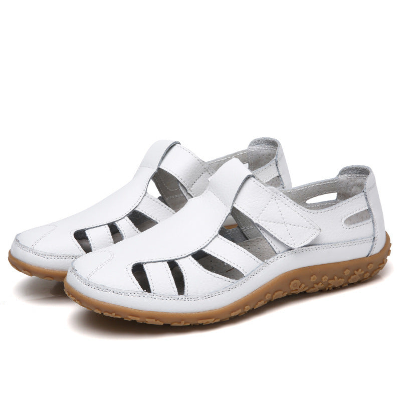 Women's Handmade Retro Soft Sole Leather Velcro Casual Shoes