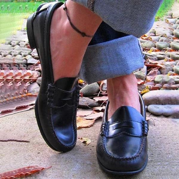 Women's Casual Brushed Retro Flat Platforms