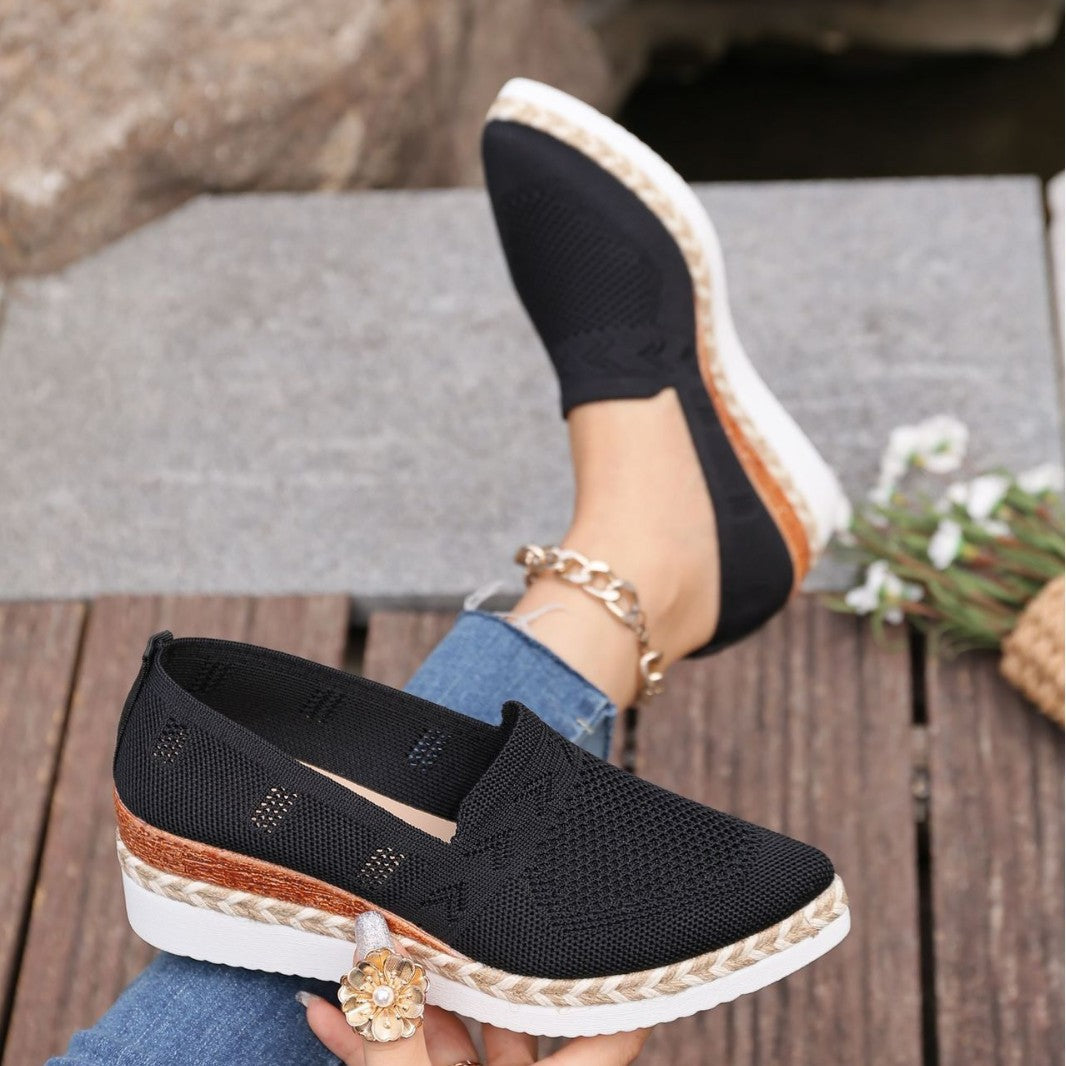 Women's Woven Platform Pointed-Toe Wedges