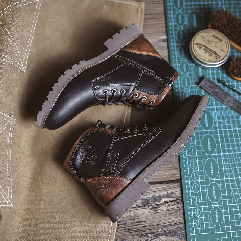 Men's Retro British Style Leather Boots