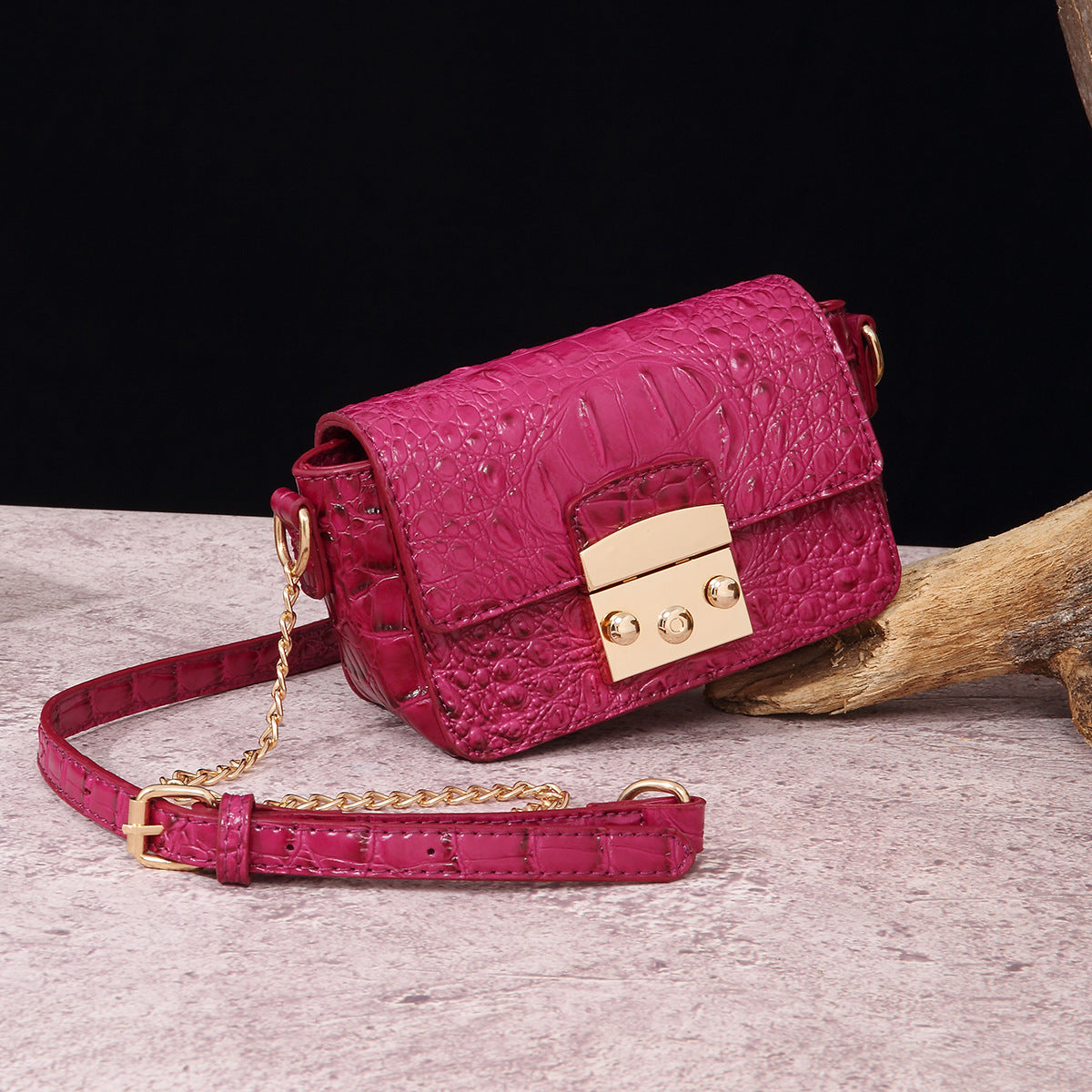 Women's Retro Crocodile-Embossed Crossbody Bag