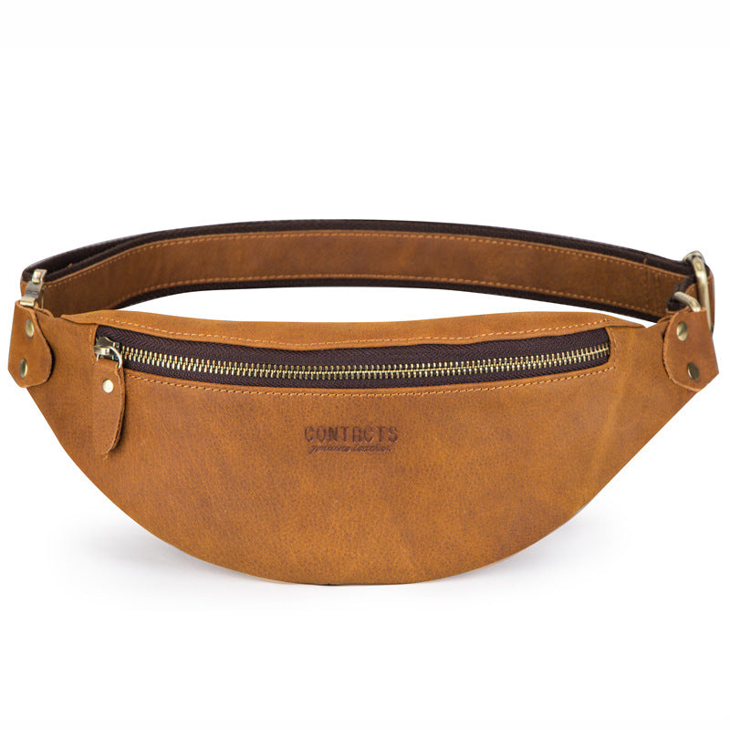 Men's Retro Leather Waist Crossbody Bag
