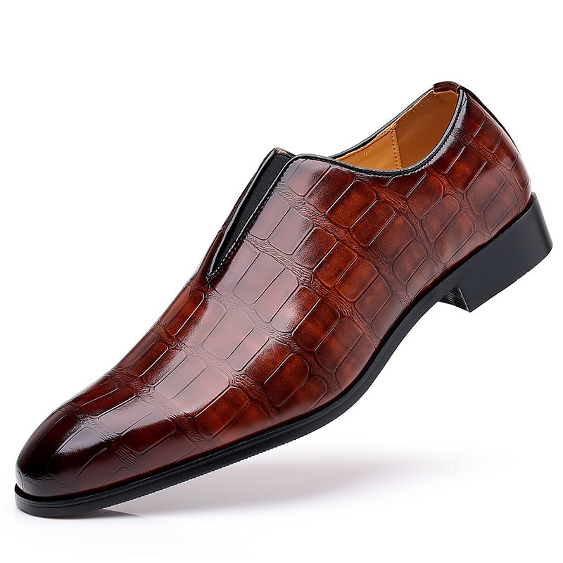 Stone Pattern Casual Leather Shoes