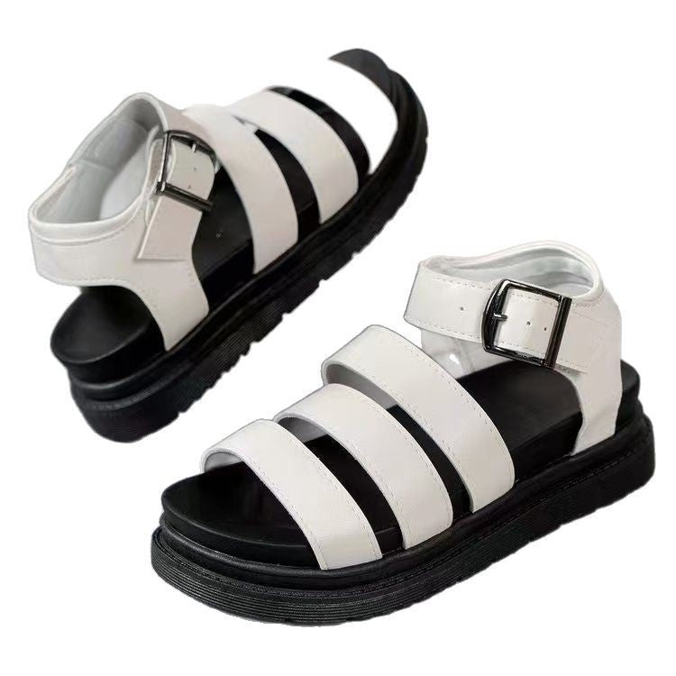 Thick Bottom Strap Buckle Round-Toe Outdoor Beach Sandals