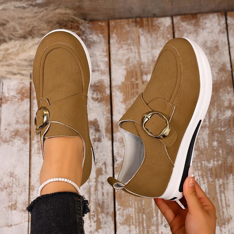 Women's Solid-color Front-laced Casual Wedges Shoes