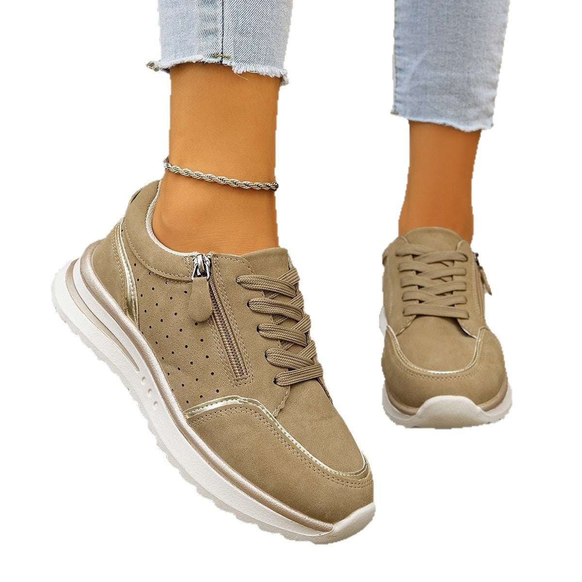 Women's Side-Zip Breathable Sneakers