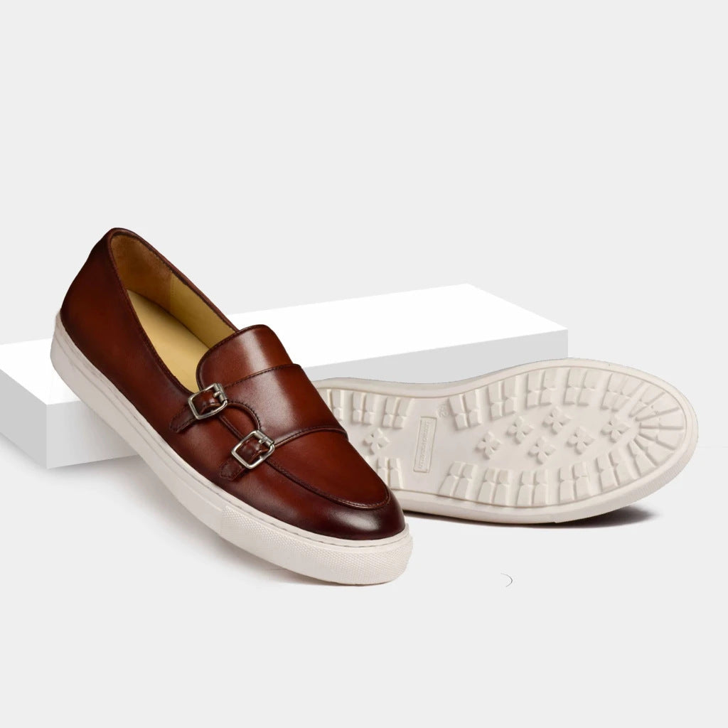 Men's Retro Casual Double Monk Strap Sneakers
