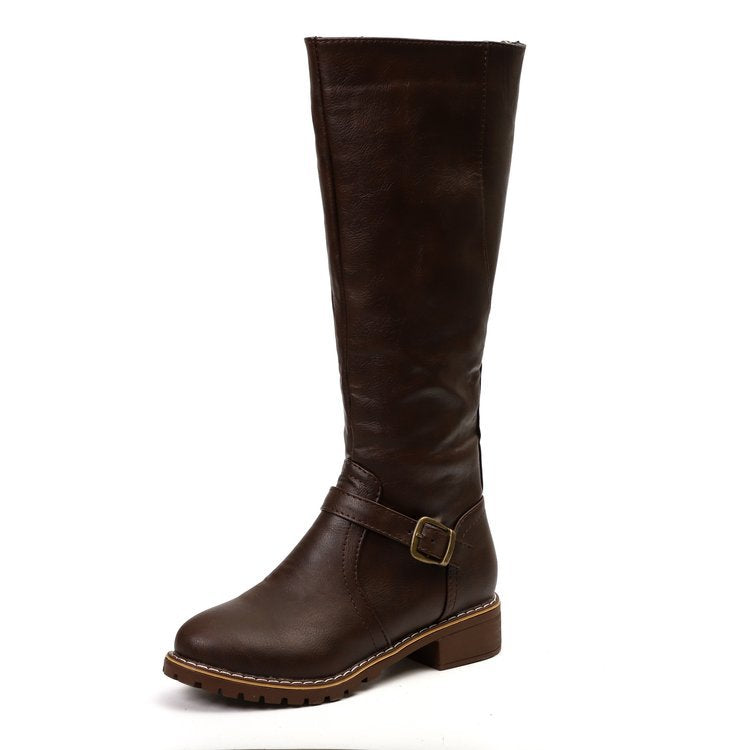 Knight Knee-High Buckle Boots