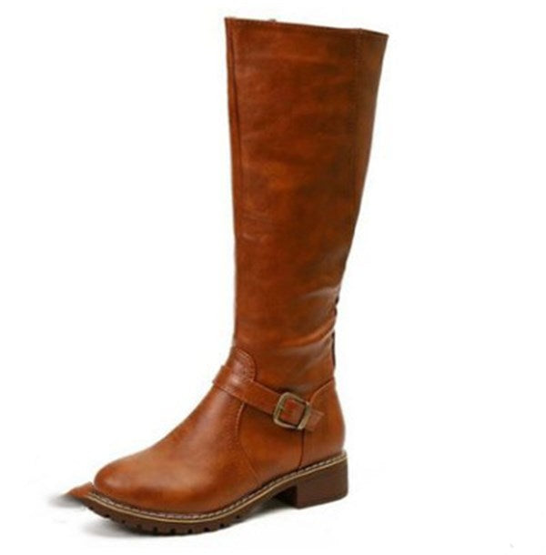 Over-the-Knee Side Zipper Thick Heel Boots