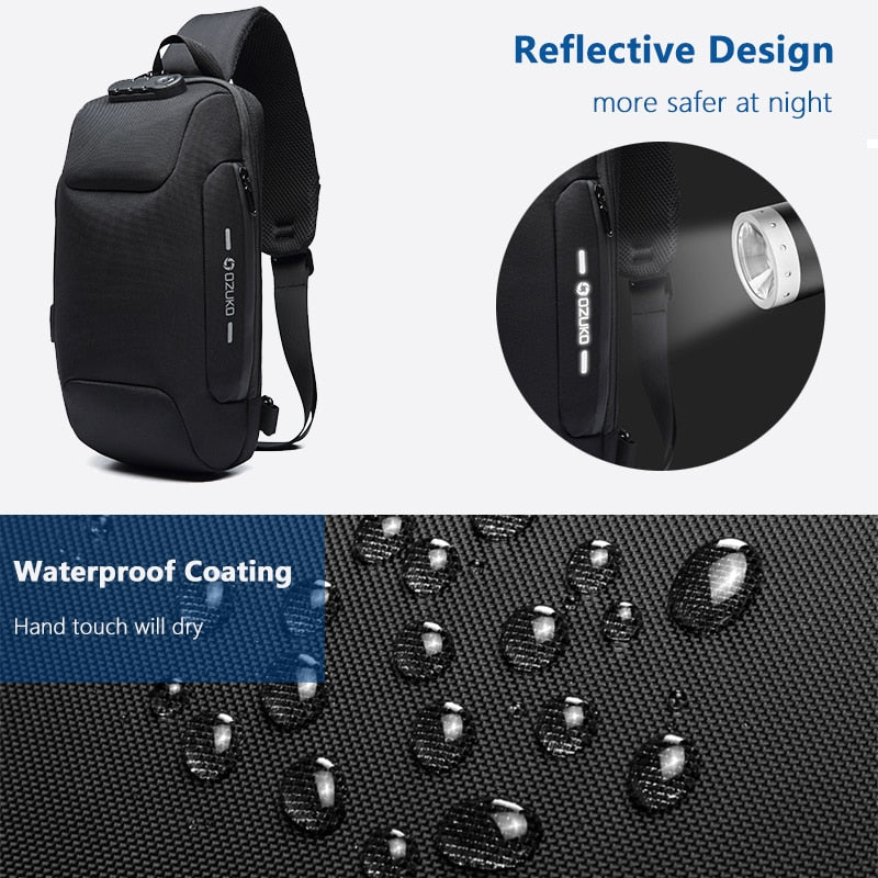 Multifunctional Anti-Theft Waterproof Chest Shoulder Bag