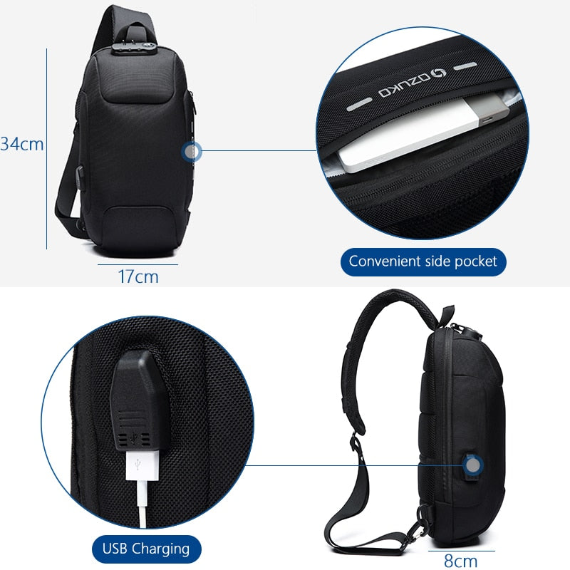Multifunctional Anti-Theft Waterproof Chest Shoulder Bag