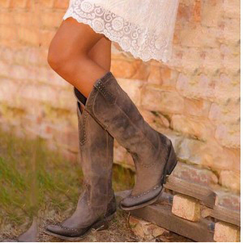 Women's Studded Retro Western Boots