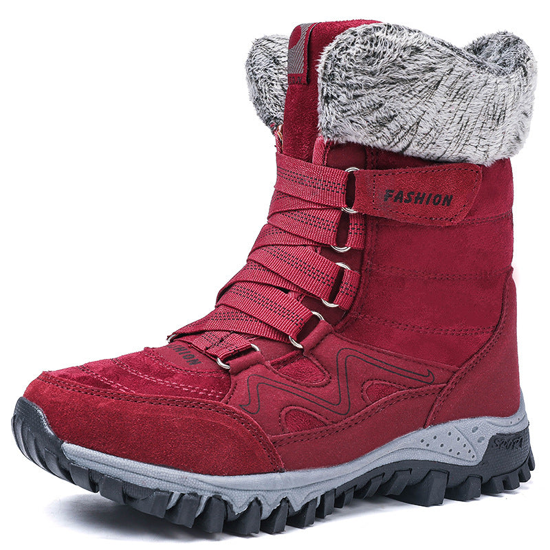 High-Top Velvet Padded Snow Boots