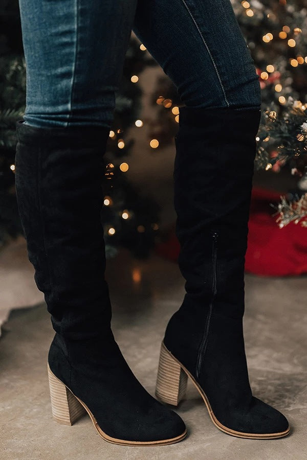 Side Zip Over-the-Knee Boots