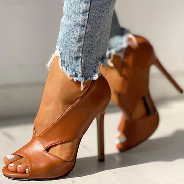 Women's Stiletto Peep-Toe Cutout Sandals
