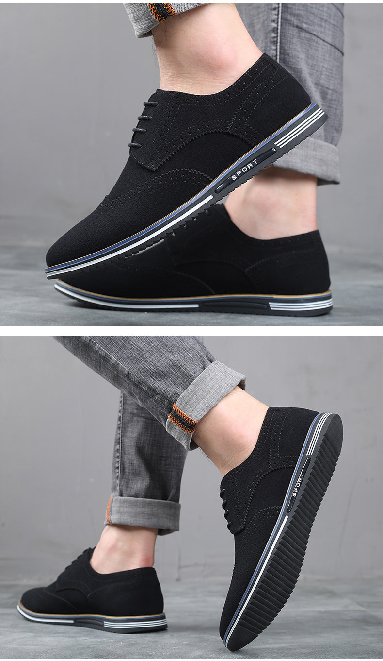 Men's Frosted Low-Top Suede Leather British Platforms