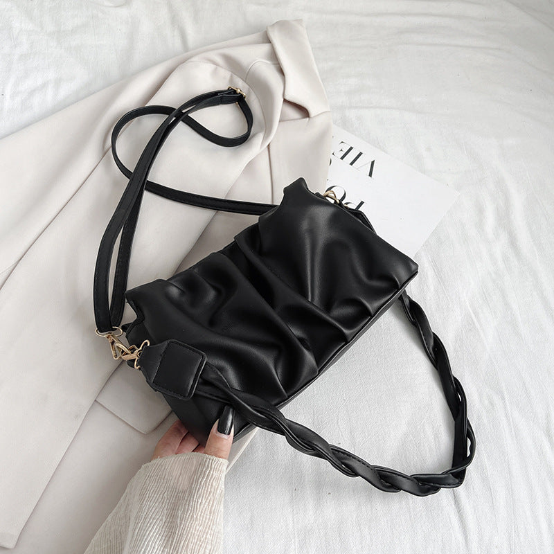 Women's Pleated PU Leather Crossbody Bag