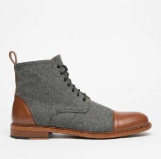 Round-Toe Lace-up Low Boots