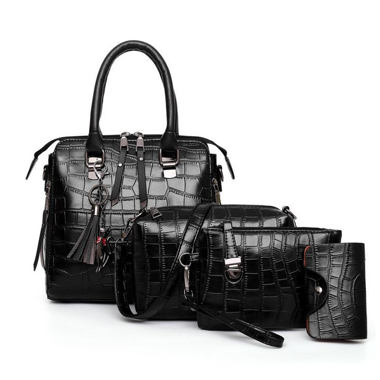 Women's Crocodile Pattern Handbag Set