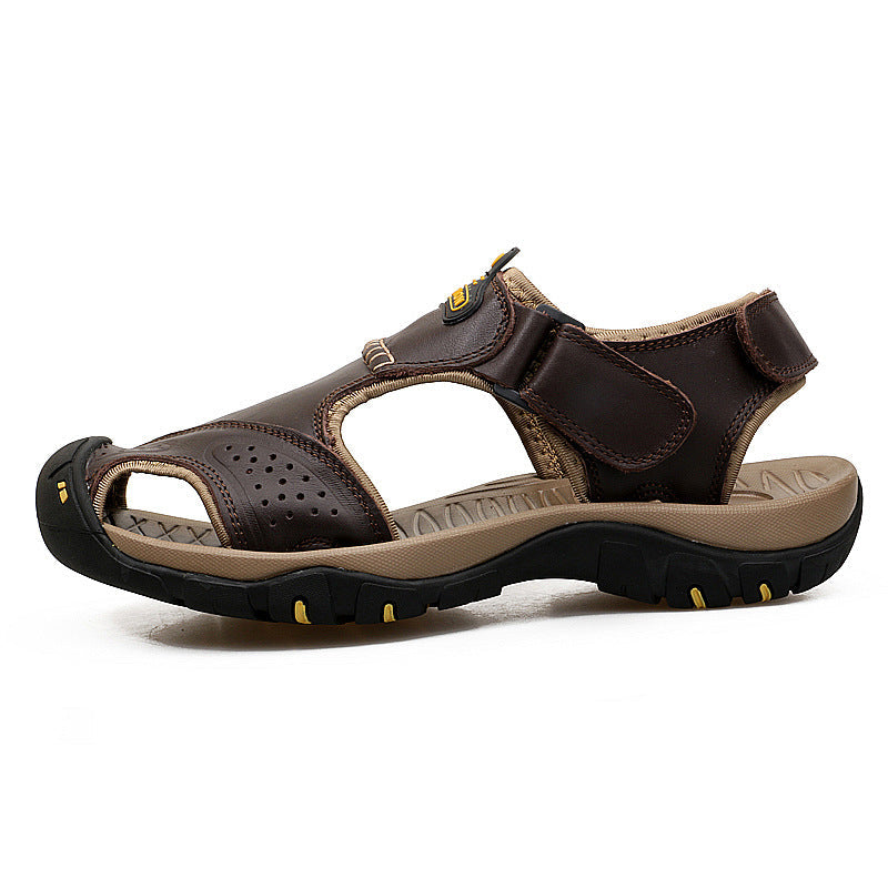 Extended-Size Two-layer Leather Toe Outdoor Casual Sandals