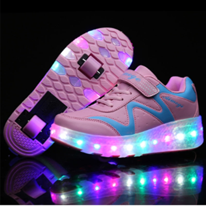 Colorful LED Rechargeable Light Roller Shoes