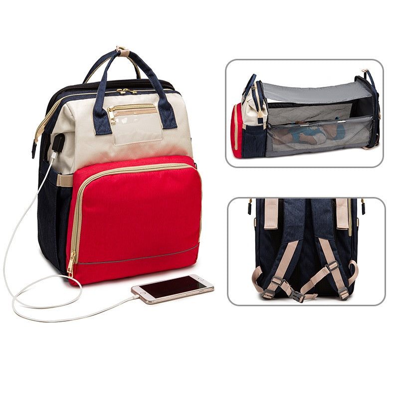 USB Charging Mommy Bed Backpack