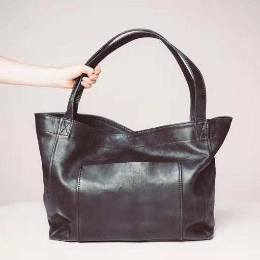 Women's Large Capacity Oil Wax Tote Handbag