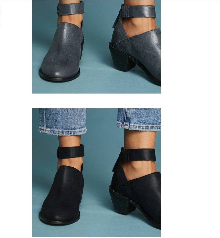 Cut Out Ankle Boots with Strap
